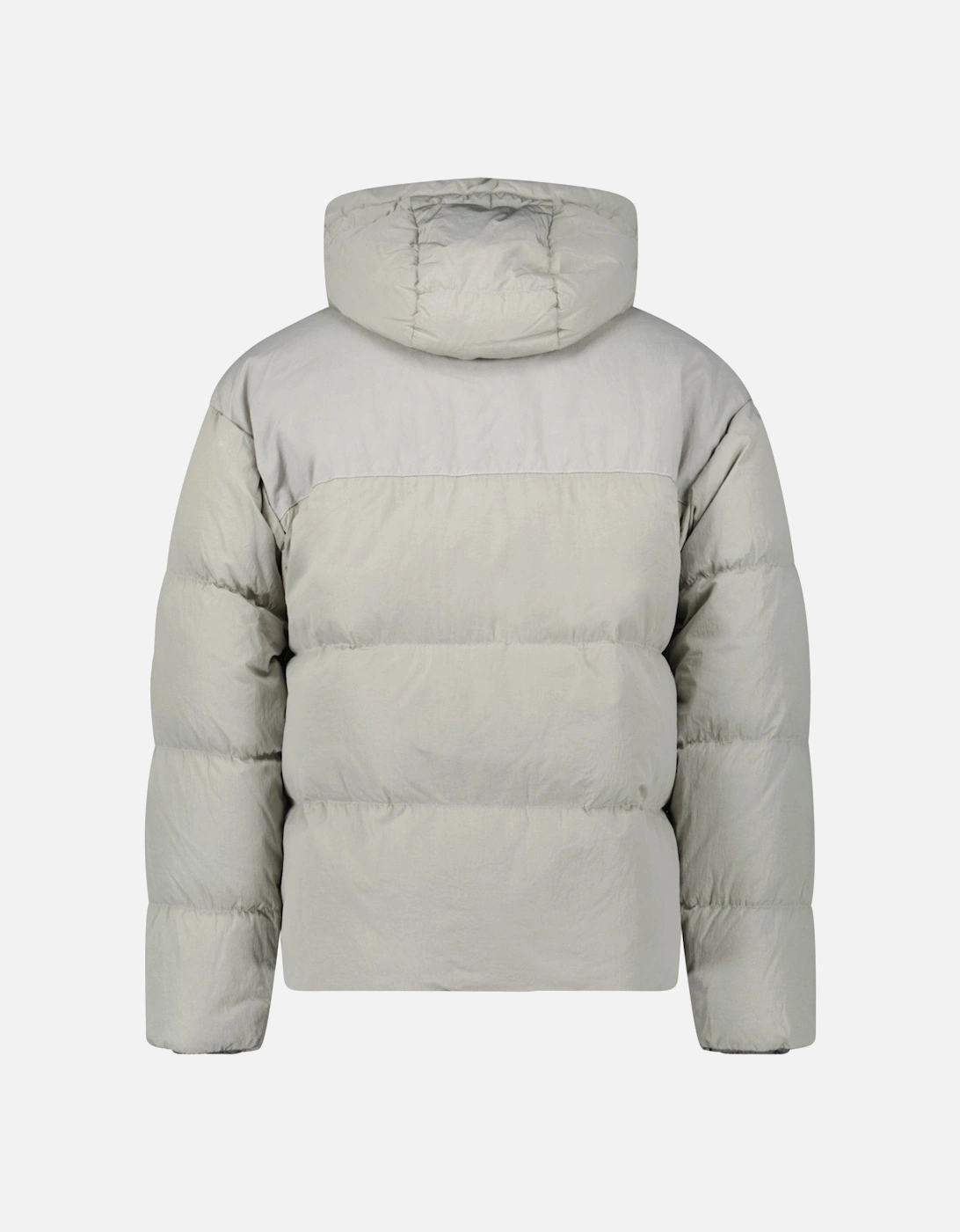 Eco-Chrome R Mixed Hooded Down Jacket Grey