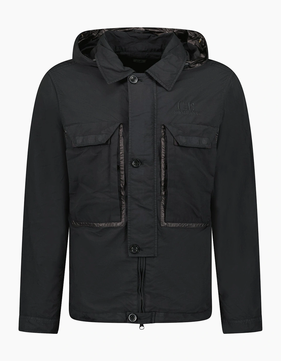 CP Company Men's CP Company Flatt Nylon Black Goggle Over-shirt