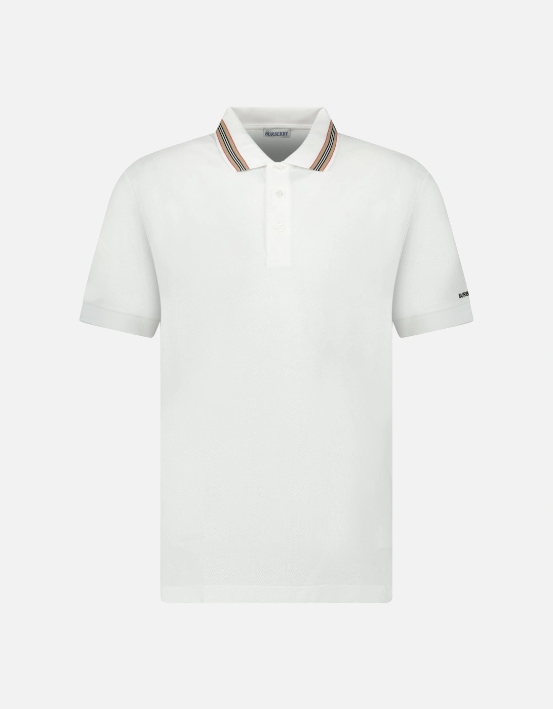 ‘Hartford’ Striped Check Short Sleeve Polo in White, 6 of 5
