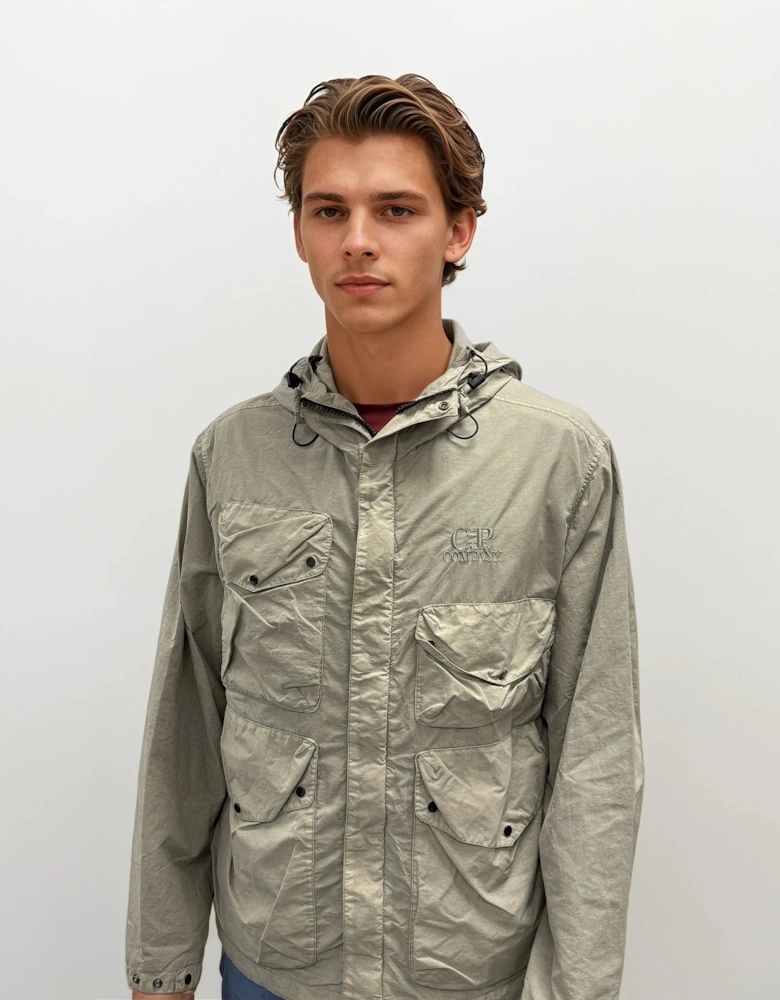 Vintage Khaki Flatt Nylon Goggle Jacket