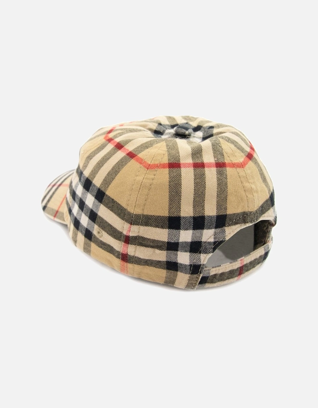 Check Cotton Baseball Cap in Archive Beige