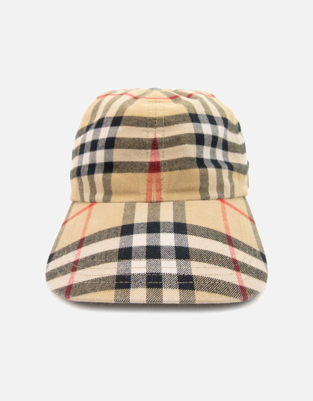 Check Cotton Baseball Cap in Archive Beige, 5 of 4