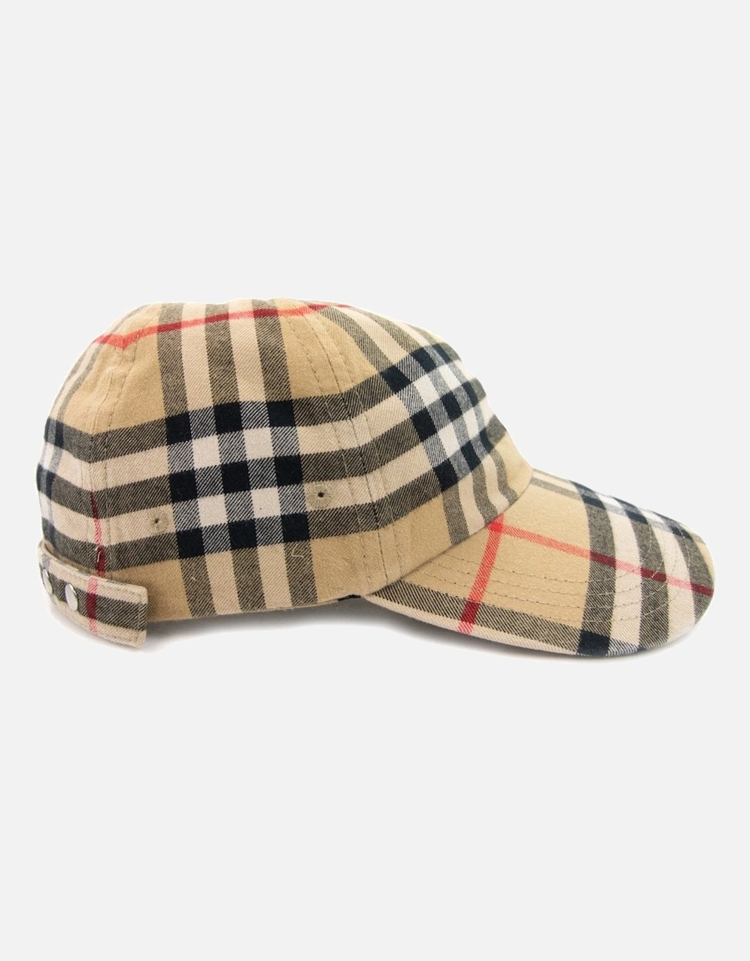 Check Cotton Baseball Cap in Archive Beige