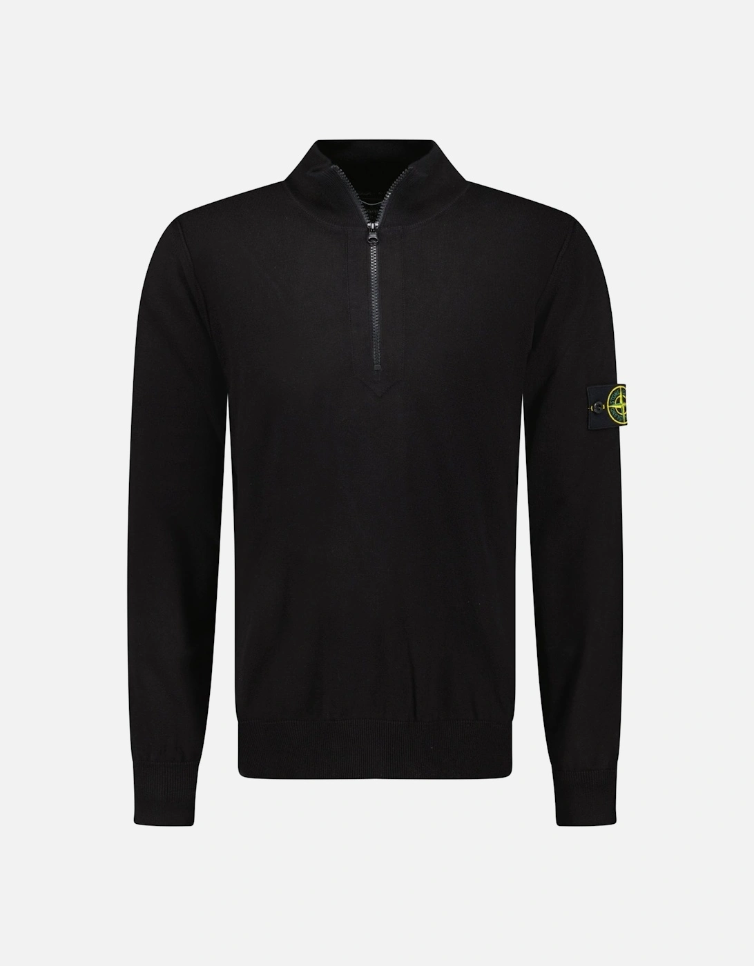 Soft Cotton Quarter Zip Sweatshirt Black, 6 of 5