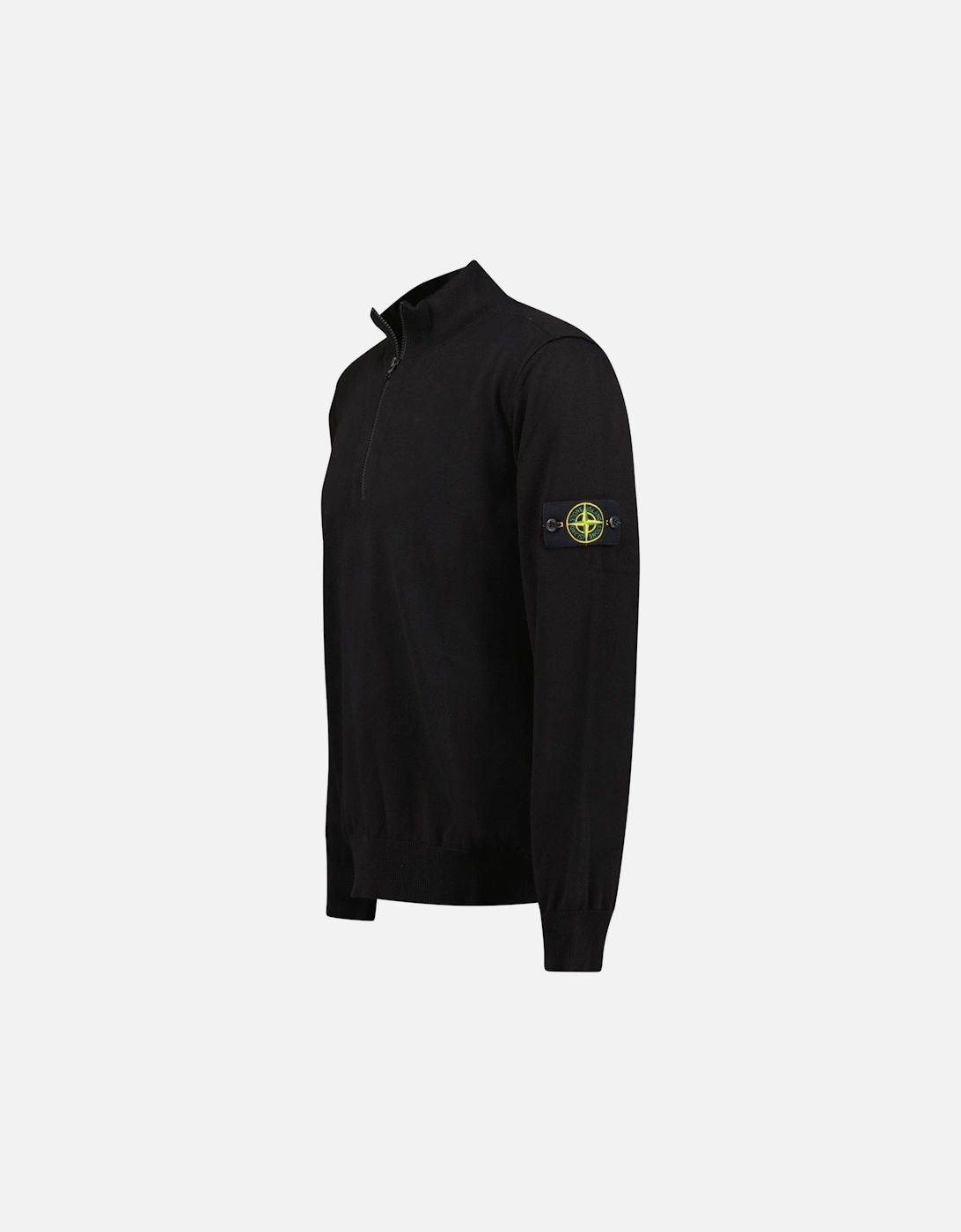 Soft Cotton Quarter Zip Sweatshirt Black