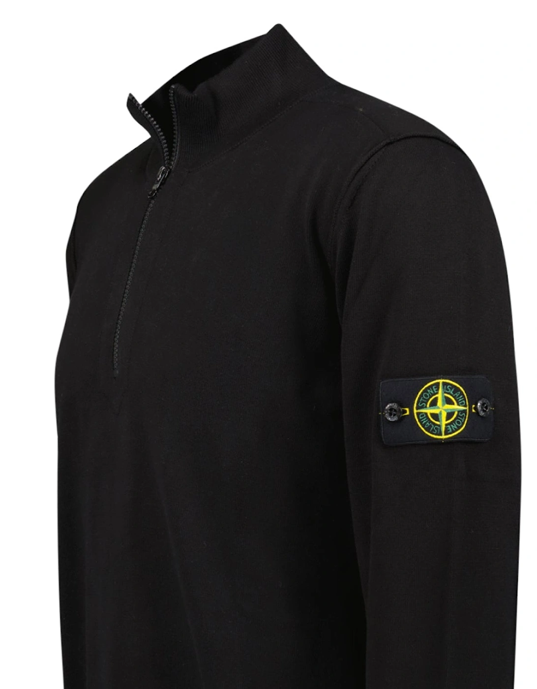 Soft Cotton Quarter Zip Sweatshirt Black