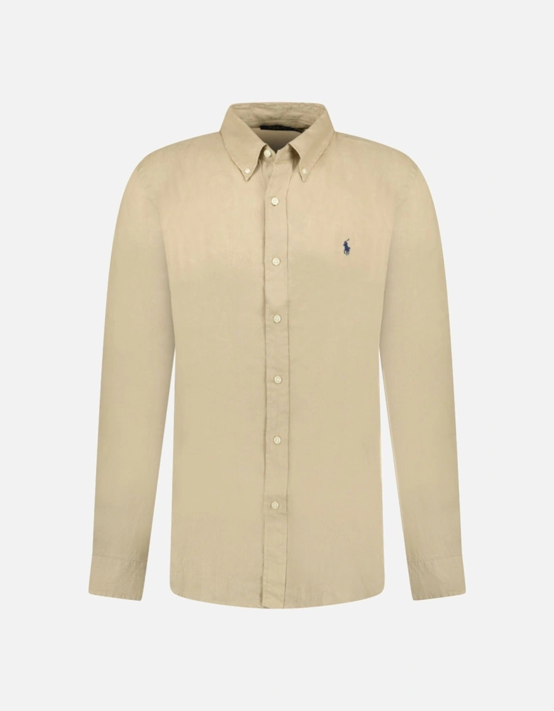 Custom Fit Long Sleeve Sport Shirt Costal Beige