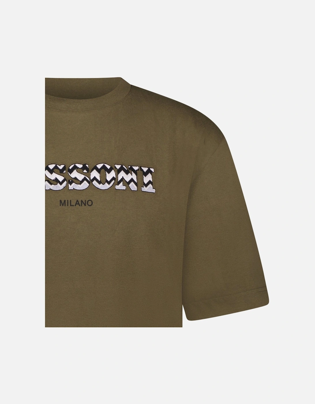 Logo Embroidery T-Shirt Khaki Green
