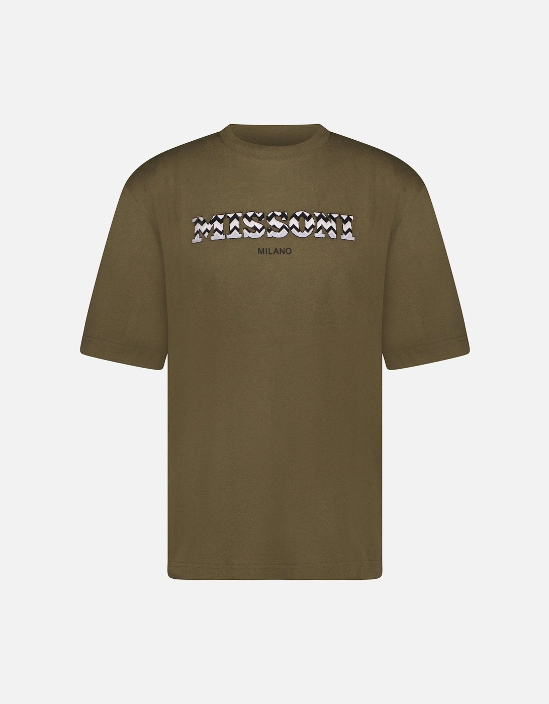 Logo Embroidery T-Shirt Khaki Green, 3 of 2