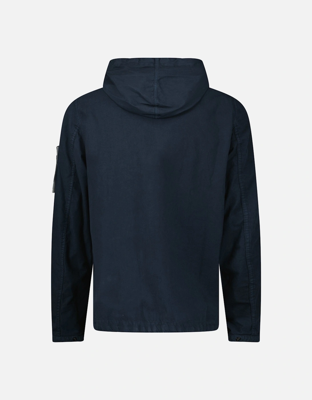 Hooded Canvas Weave Cotton Hooded Jacket in Navy