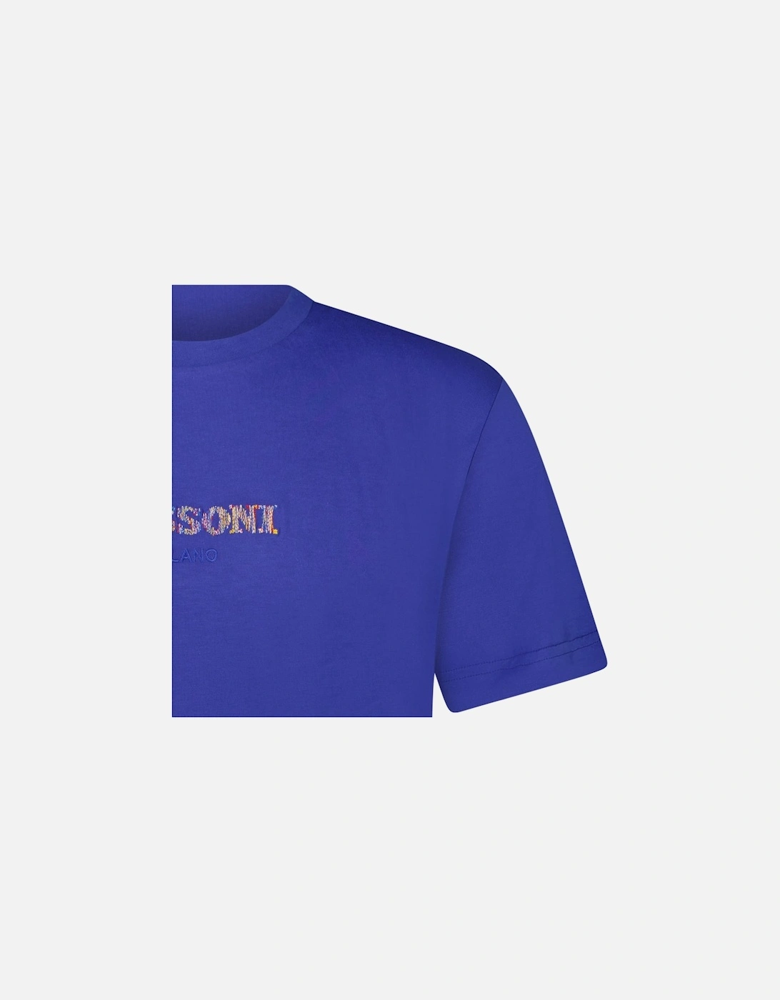 Colour Embroidery Logo T-Shirt Blue