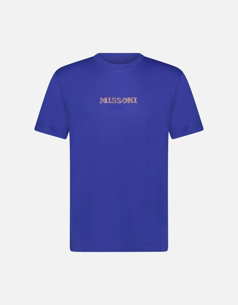 Colour Embroidery Logo T-Shirt Blue