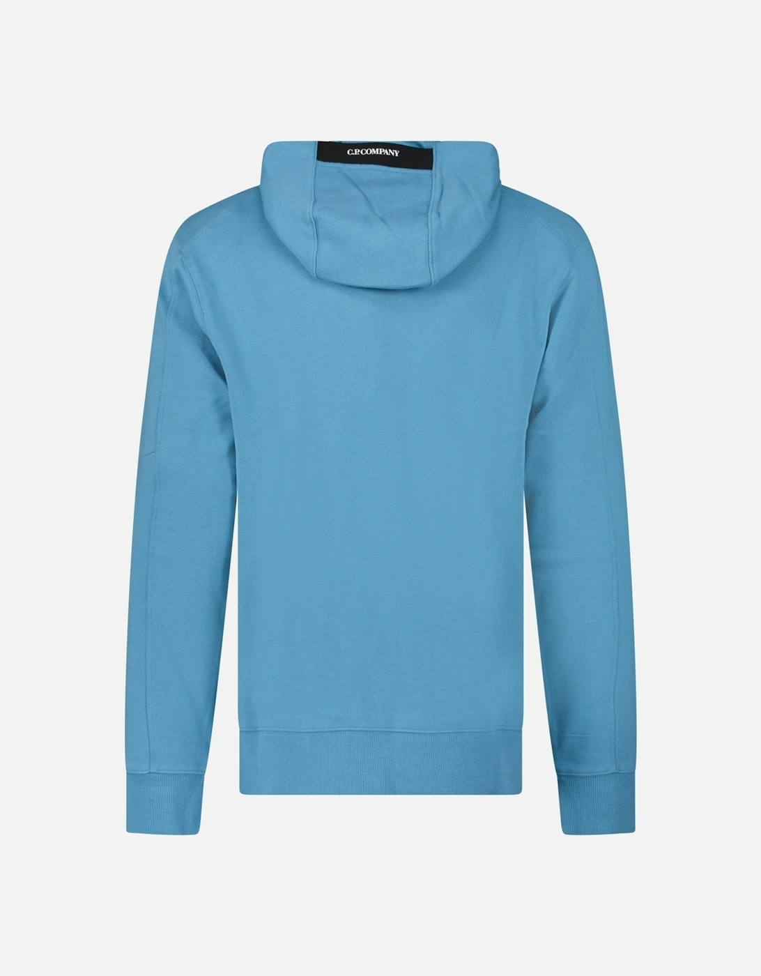 Diagonal Raised Fleece Hooded Lens Sweatshirt in Aegean Blue