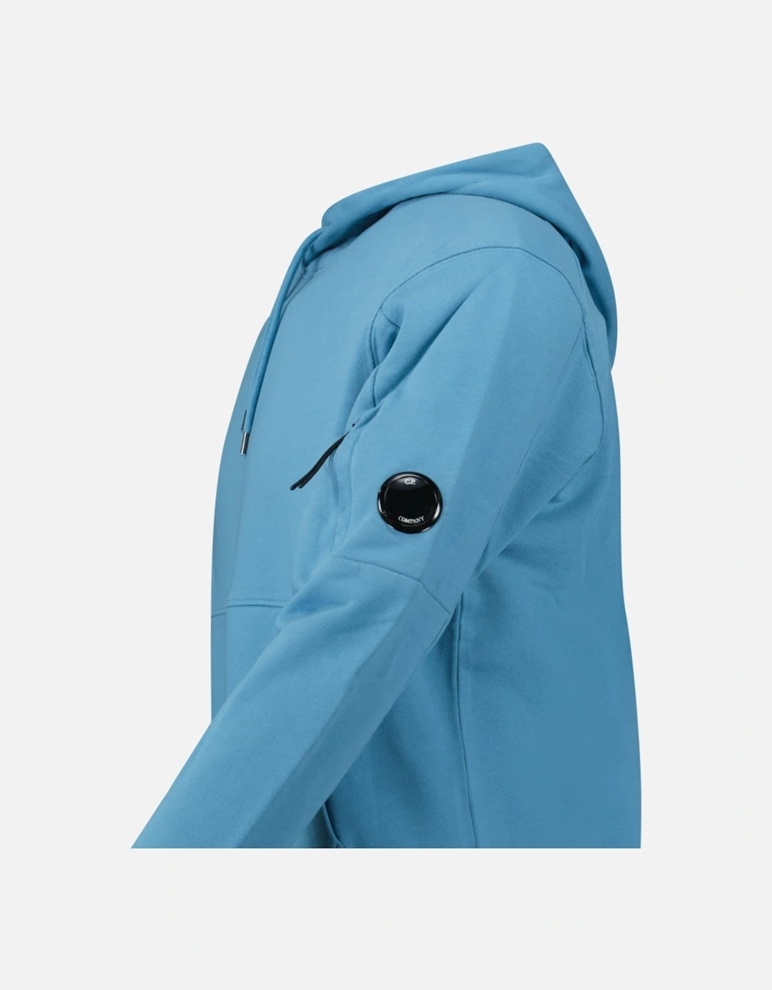 Diagonal Raised Fleece Hooded Lens Sweatshirt in Aegean Blue