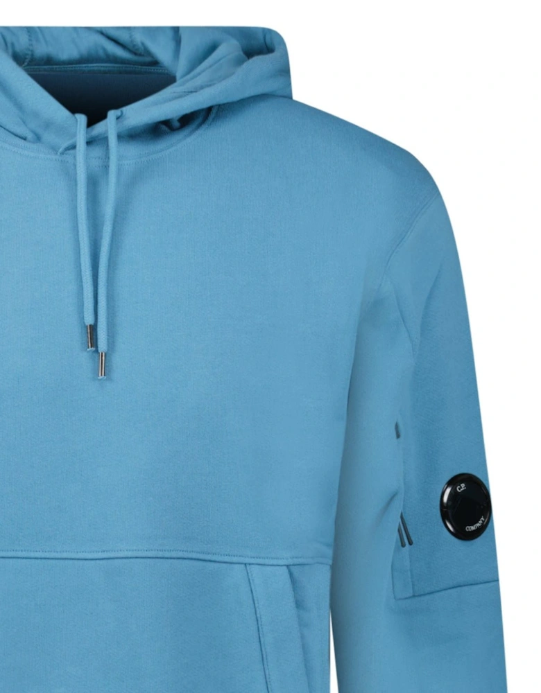 Diagonal Raised Fleece Hooded Lens Sweatshirt in Aegean Blue