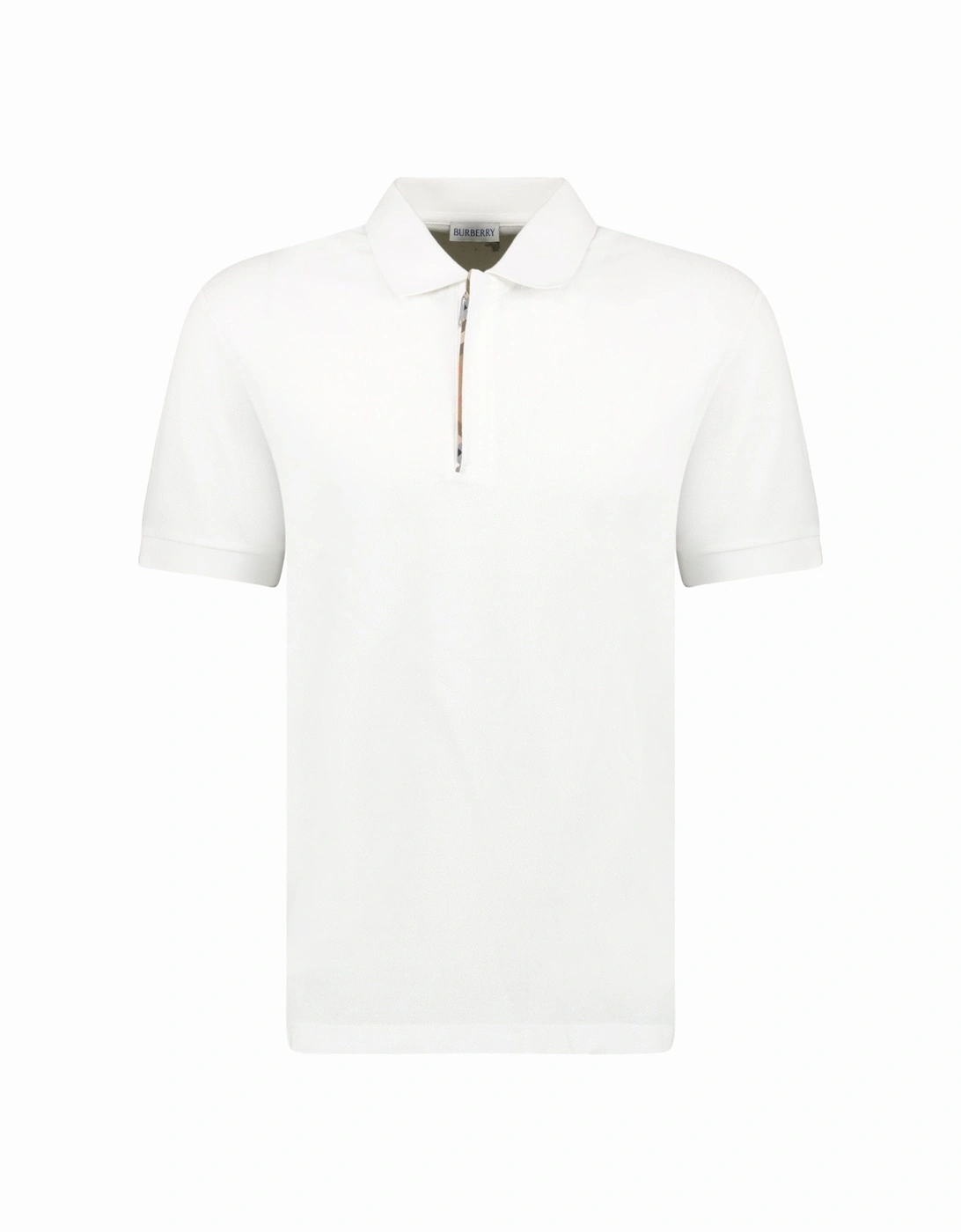 'Hartford' Check Placket Zip Polo White, 5 of 4