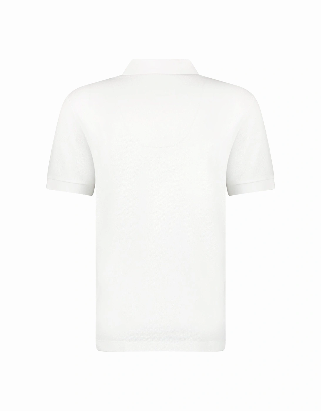 'Hartford' Check Placket Zip Polo White