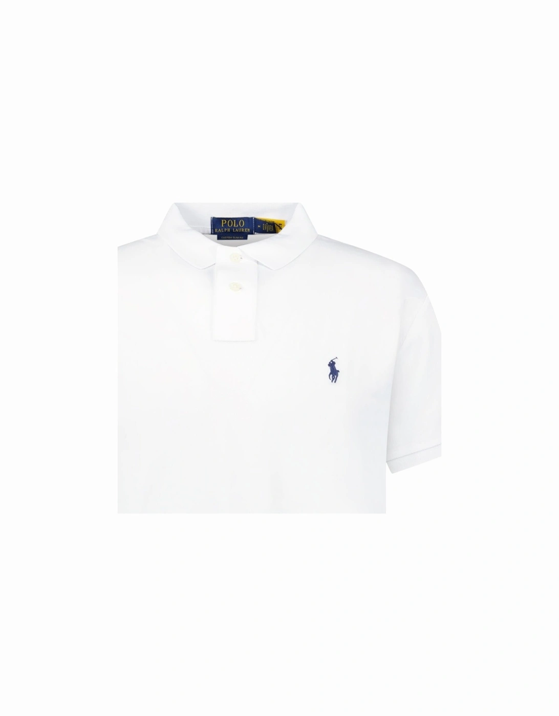 Slim Fit Mesh Polo Shirt in White