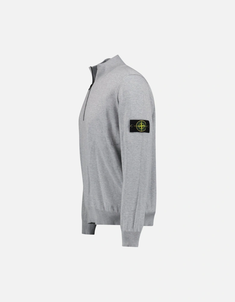 Soft Cotton Quarter Zip Sweatshirt Grey