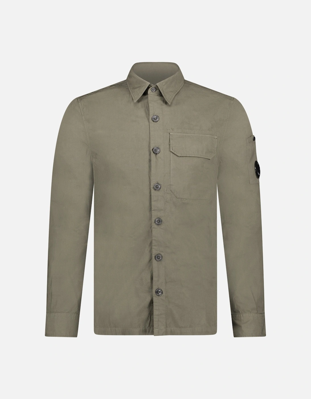 Lens Button Up Overshirt Green, 5 of 4
