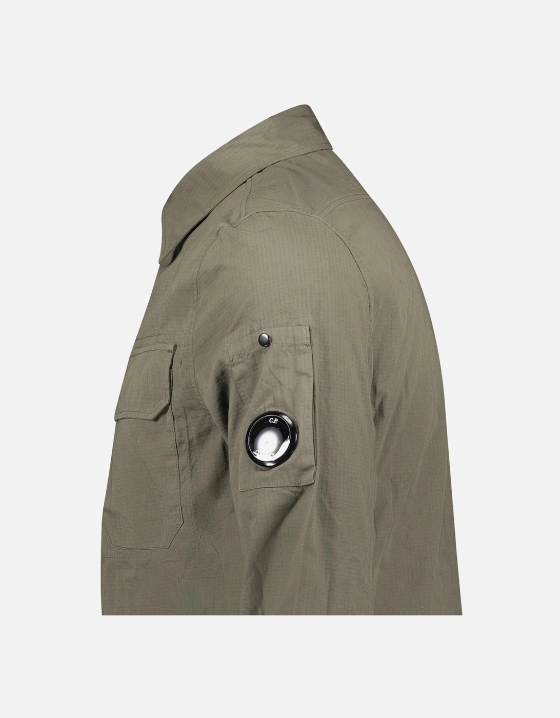 Lens Button Up Overshirt Green