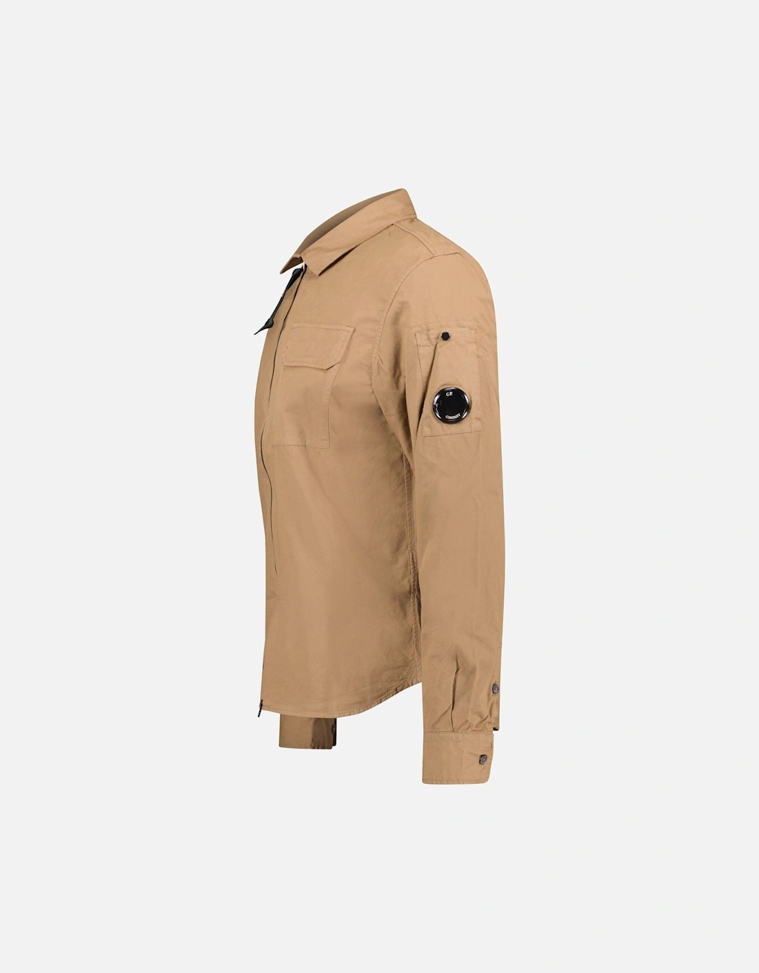 Lens Zip Overshirt Brown