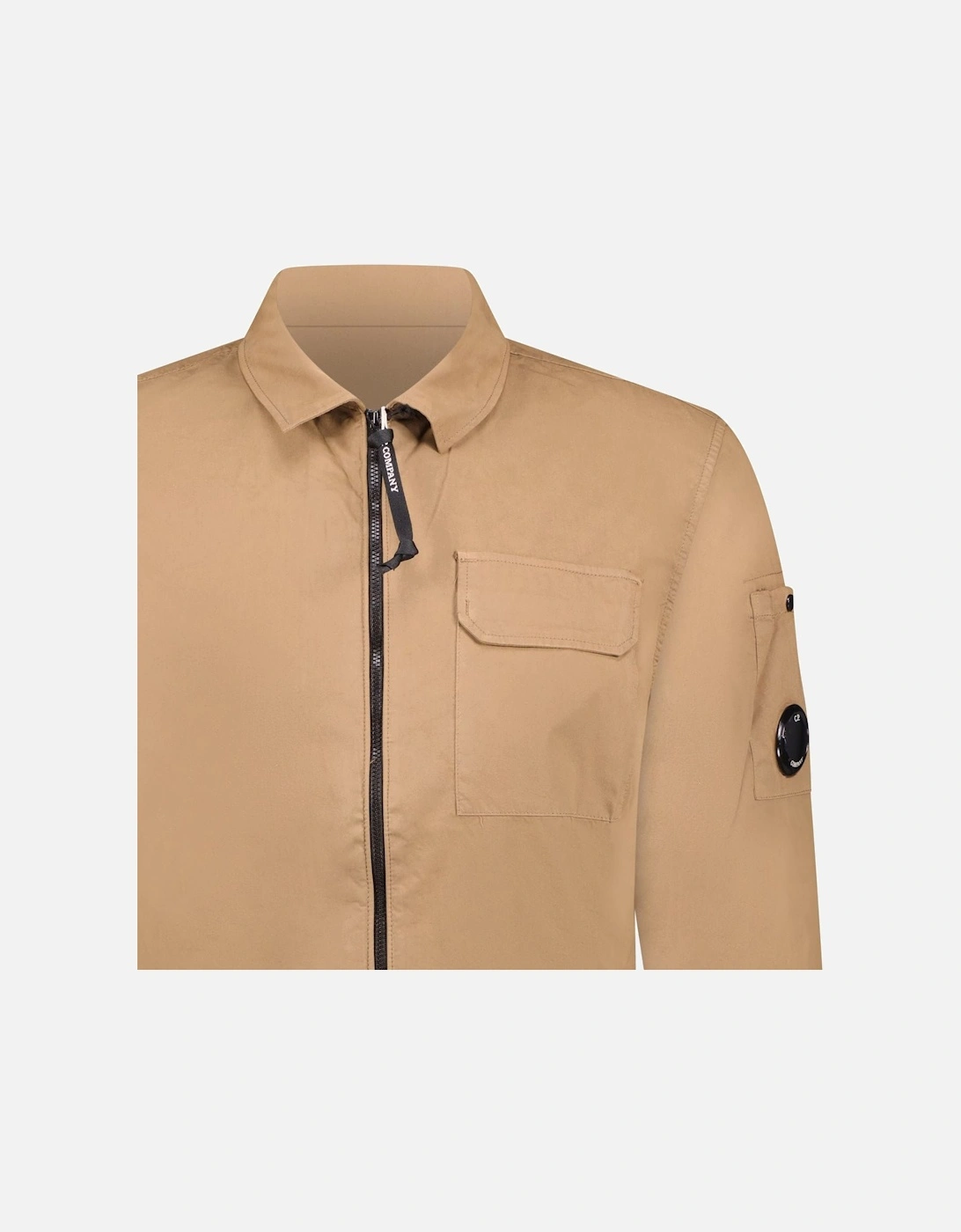 Lens Zip Overshirt Brown