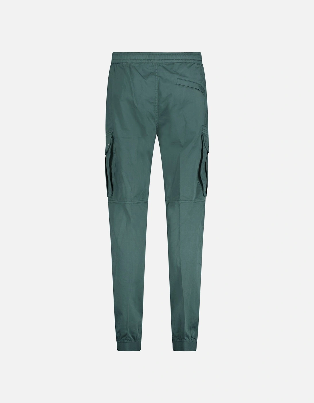 Badge Cargo Cuffed Trousers Green