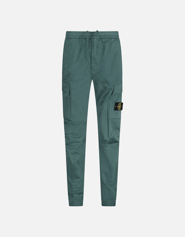 Badge Cargo Cuffed Trousers Green