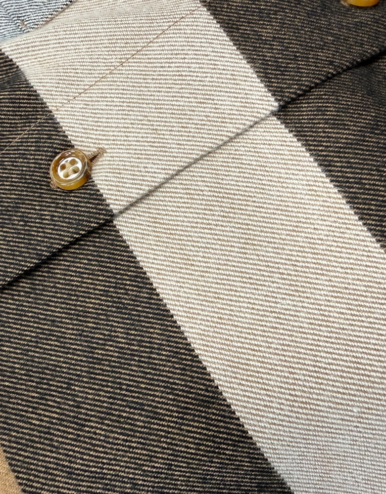 'Claverdon' Check Shirt in Taupe Brown