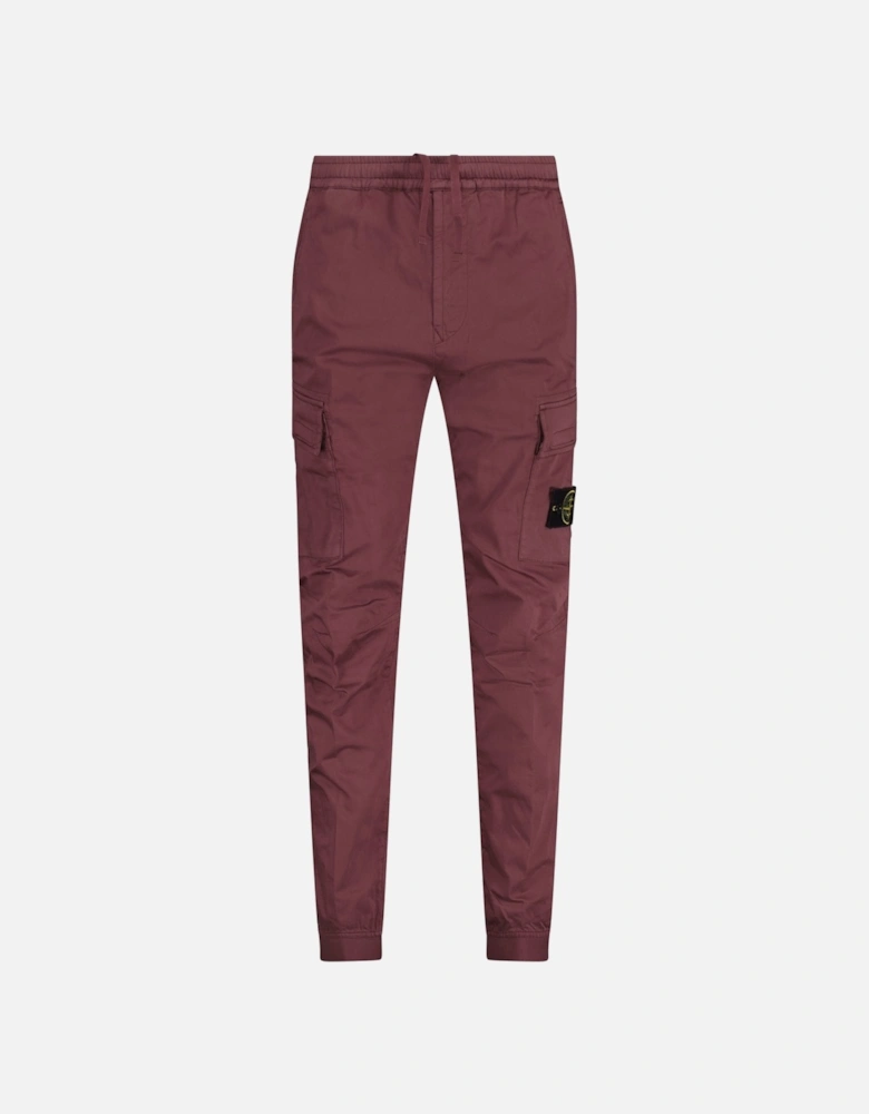 Badge Cargo Cuffed Trousers Purple