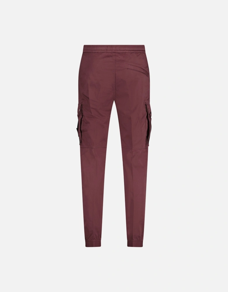 Badge Cargo Cuffed Trousers Purple