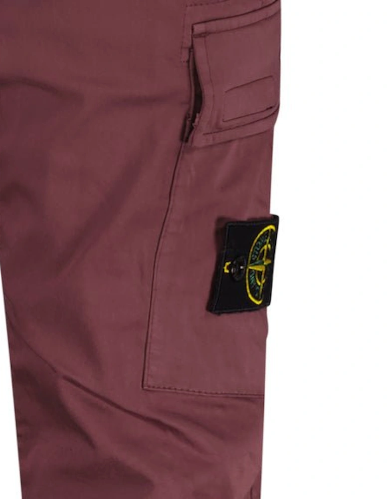 Badge Cargo Cuffed Trousers Purple