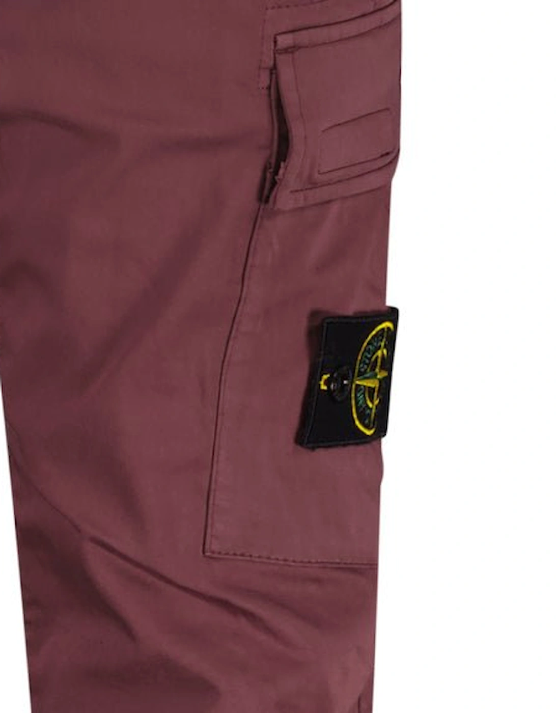 Badge Cargo Cuffed Trousers Purple