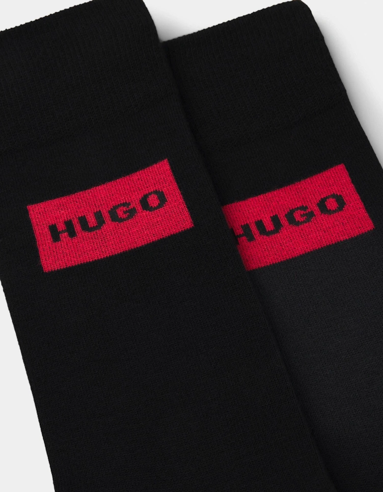 HUGO 2-Pack Mens Red Label Socks - Black 001