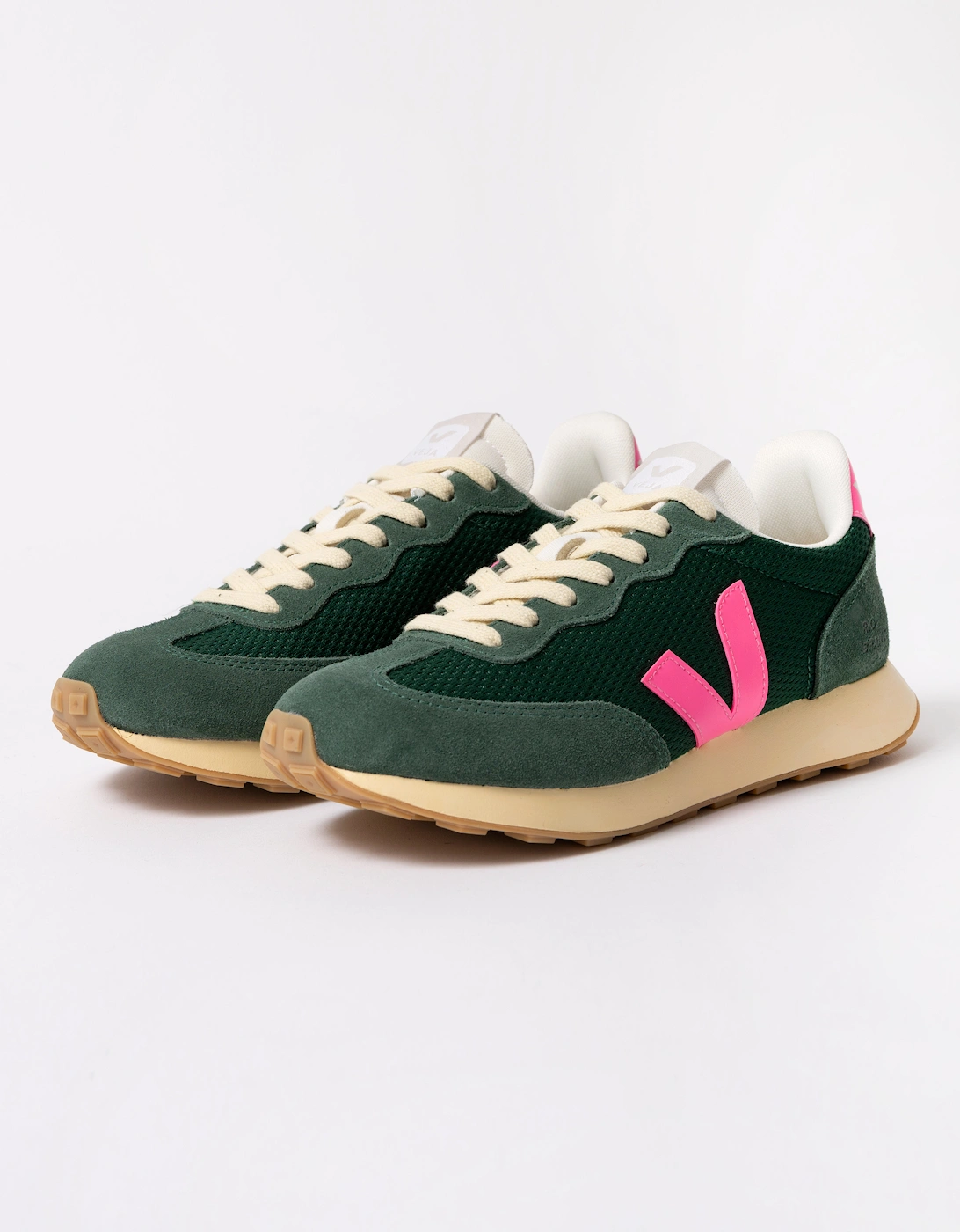 Women's Veja Rio Branco II Alveomesh Womens Trainers - Poker/Sari - Green - Size: 8