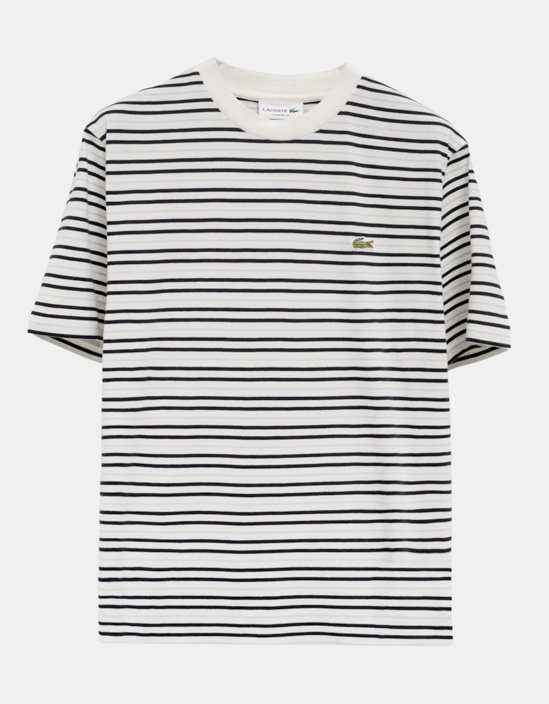 Mens Stripe Classic Fit T-Shirt - Blackbird/Flour