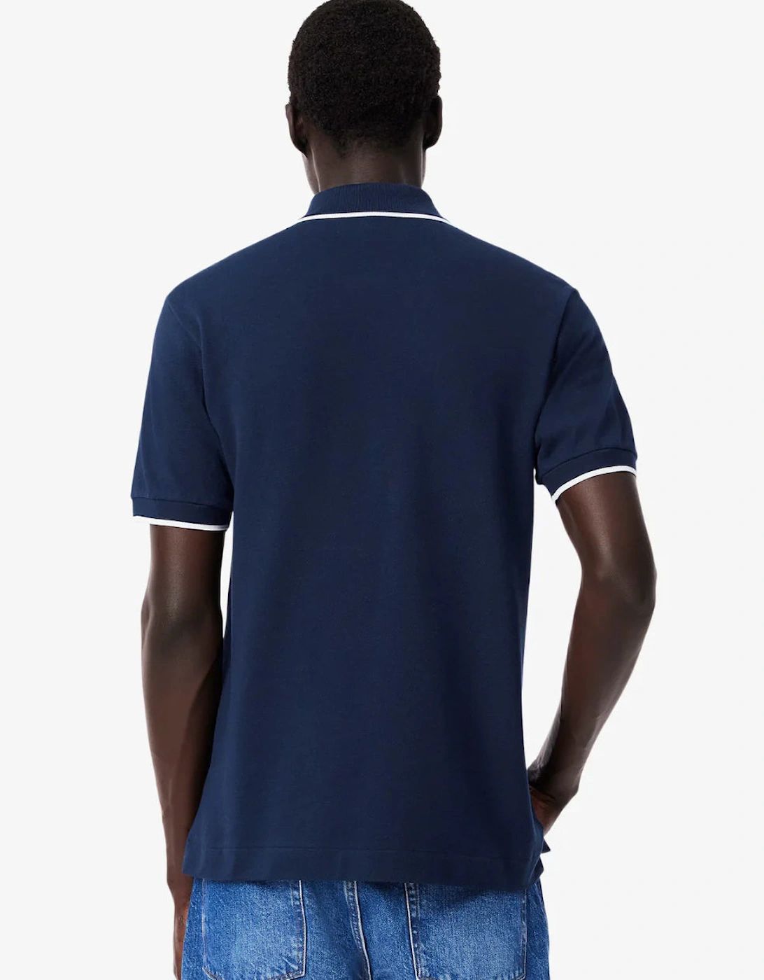 Pocket Accent L.12.12 Mens Classic Fit Polo Shirt - Navy Blue/Flour
