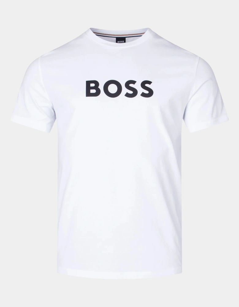 BOSS Orange RN Mens Relaxed Fit T-Shirt With Contrast Logo - White 100