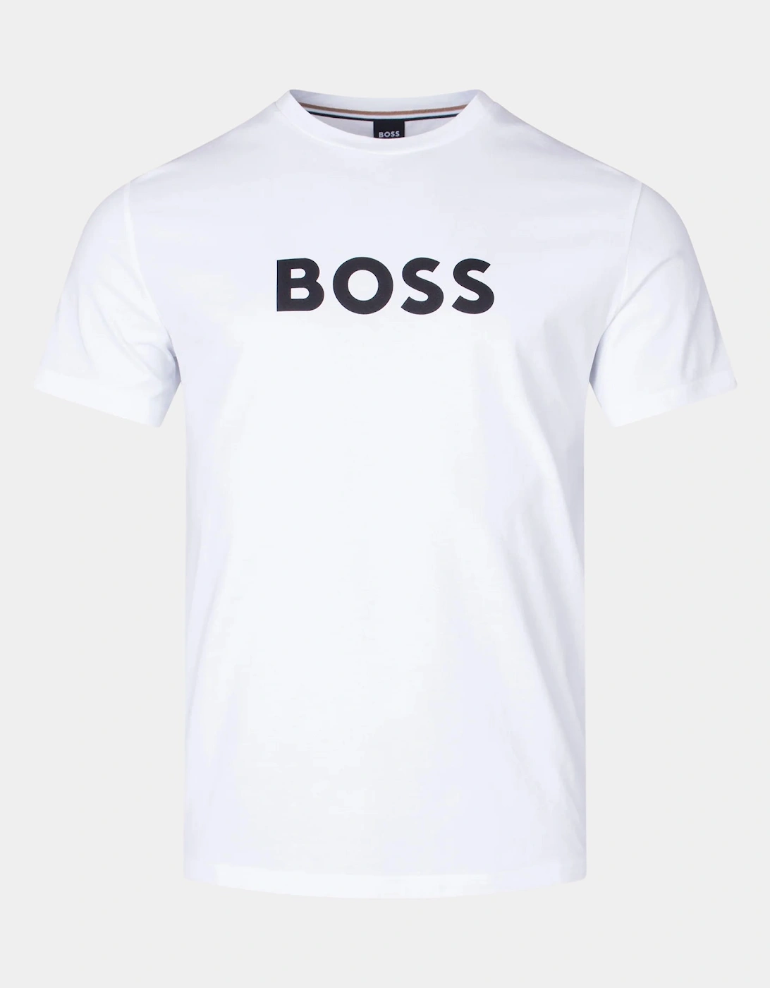 BOSS Orange RN Mens Relaxed Fit T-Shirt With Contrast Logo - White 100, 2 of 1