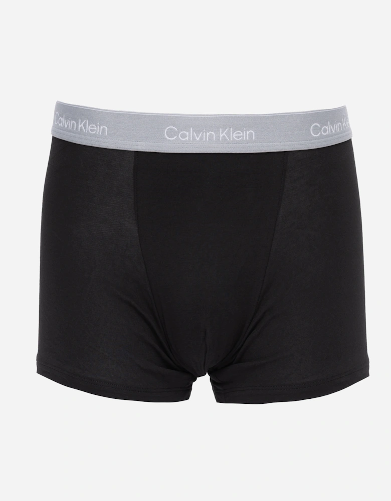 3 Pack Icon Cotton Stretch Mens Relaxed Fit Trunks - Black w/ Adrenaline Rush WB/Black w