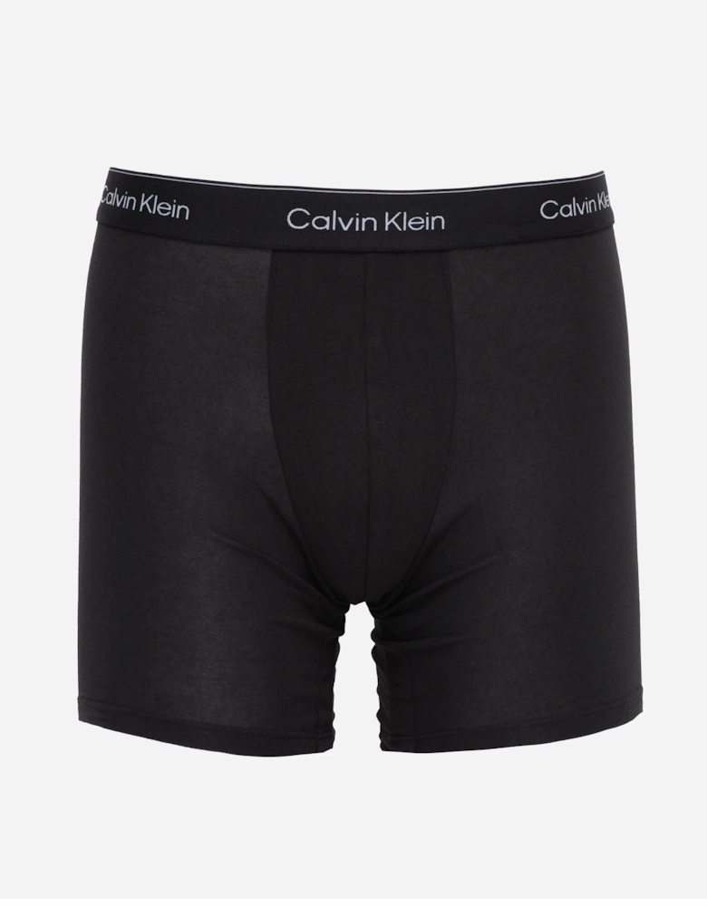 3 Pack Icon Cotton Stretch Mens Boxer Briefs - Black w/ Chalk Logo/Black w/ Currie