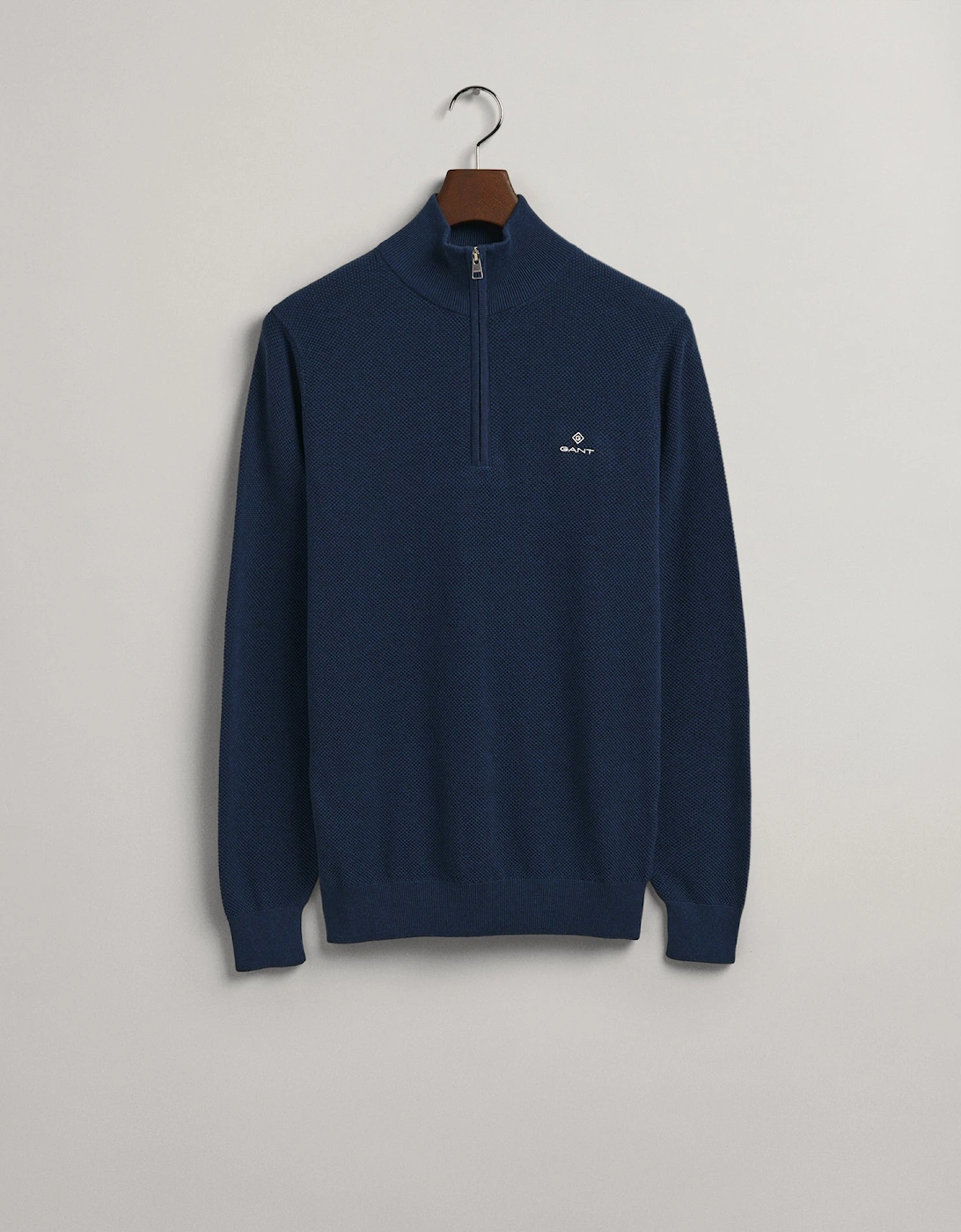 Cotton Pique Mens Half Zip - 433 Evening Blue, 2 of 1