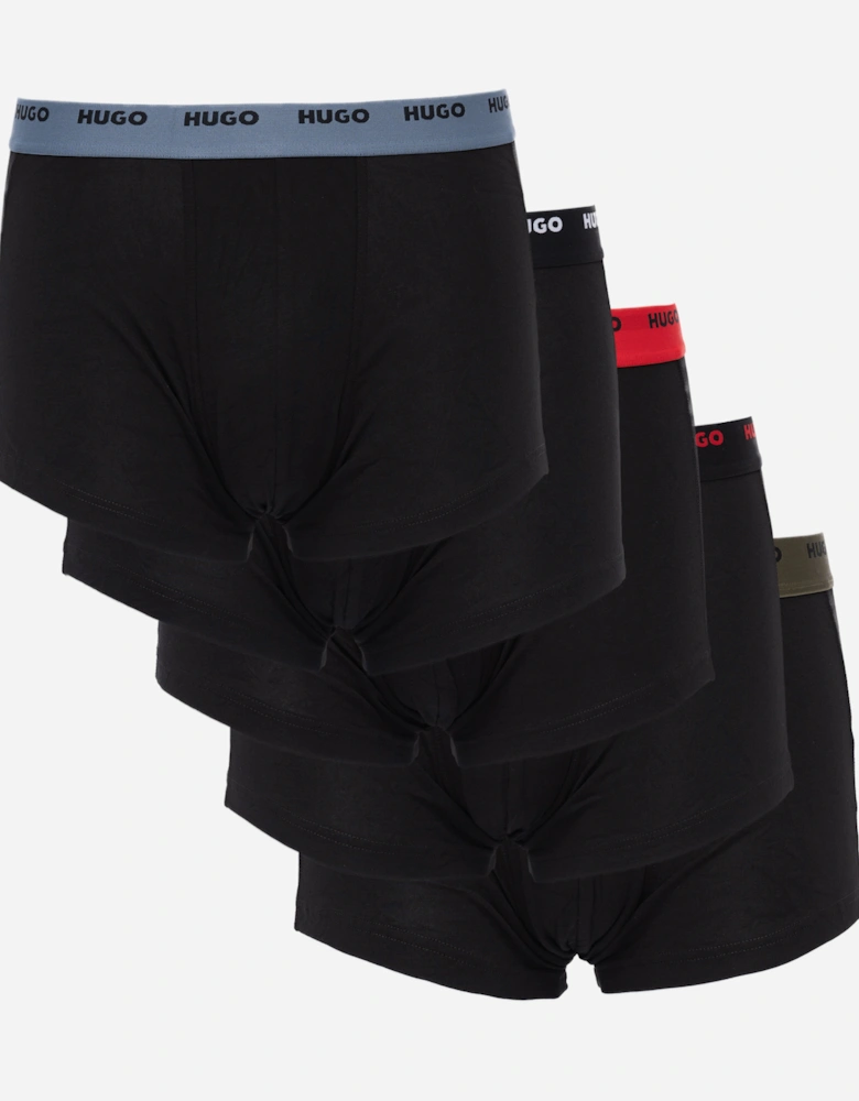 HUGO 5-Pack Mens Stretch-Cotton Trunks with Logo Waistbands - Open Miscellaneous 963