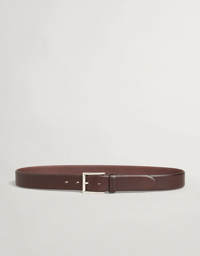 Classic Leather Mens Belt - Dark Brown