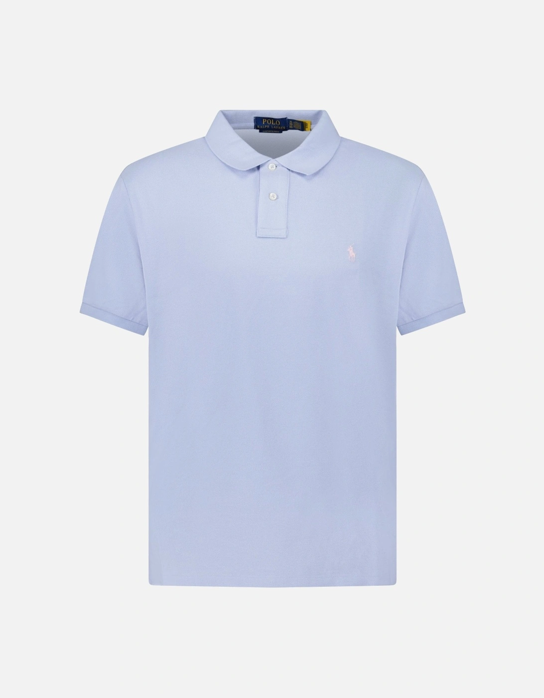 Cotton Mesh Custom Slim Fit Polo Shirt in Light Blue, 4 of 3