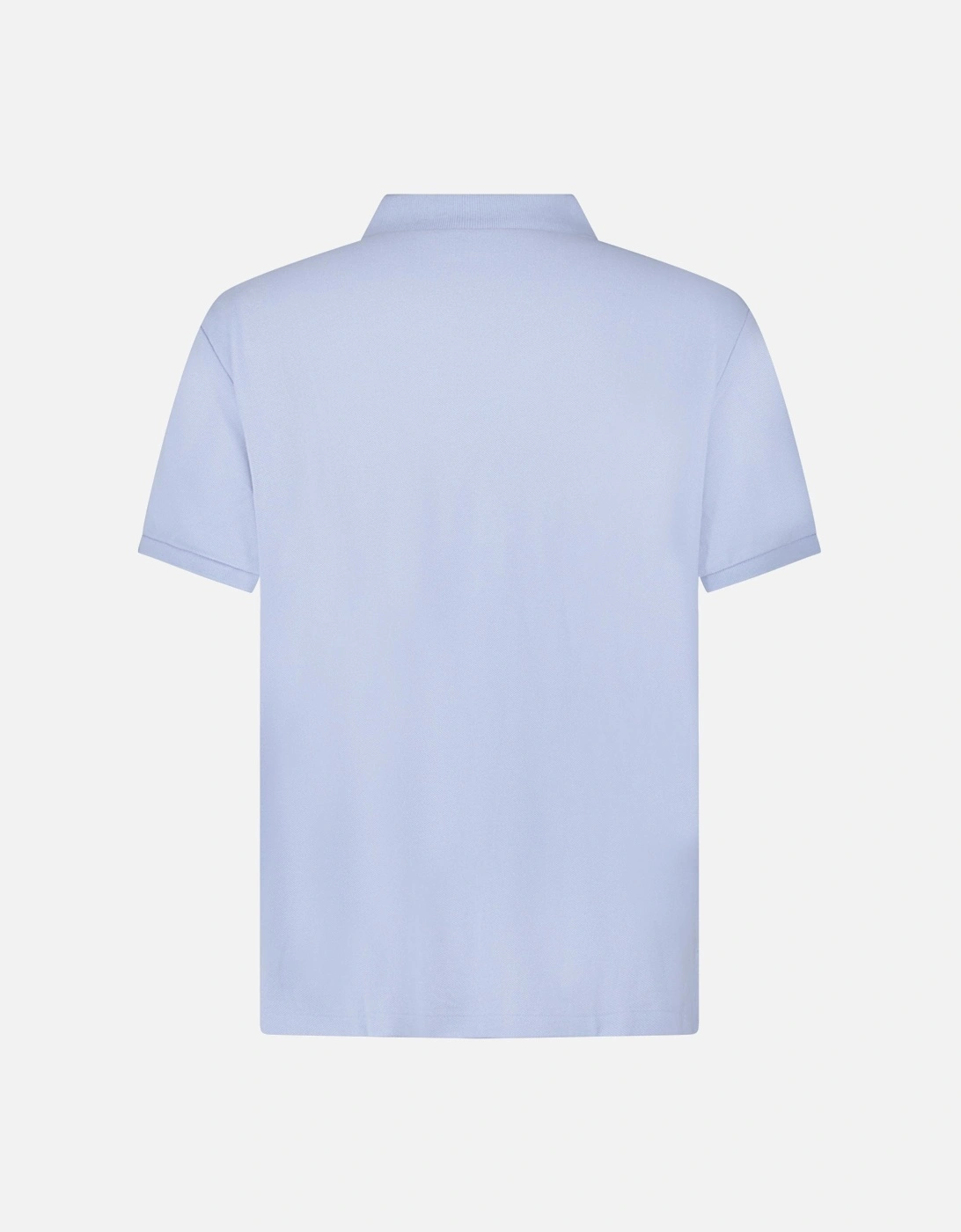 Cotton Mesh Custom Slim Fit Polo Shirt in Light Blue