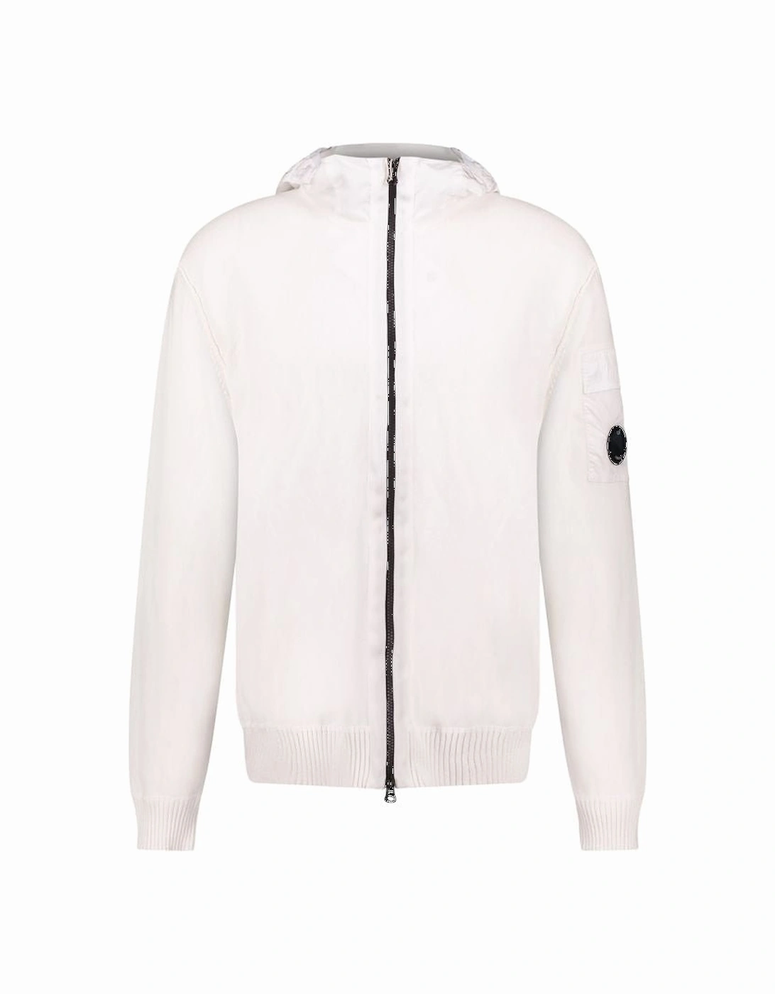 Lens Cotton Zip Fleece Hoodie White, 3 of 2