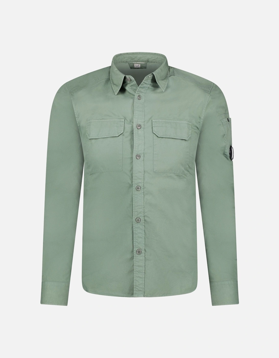'Gabardine' Cotton Overshirt Green, 3 of 2