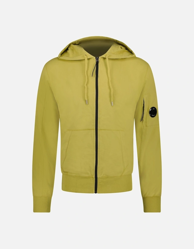 Lens Cotton Zip Fleece Hoodie Olive